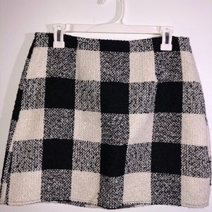 Black and white checkered skirt